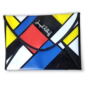 Vintage Joseph Ribkoff Mondrian Clutch Colour Block Vinyl Purse